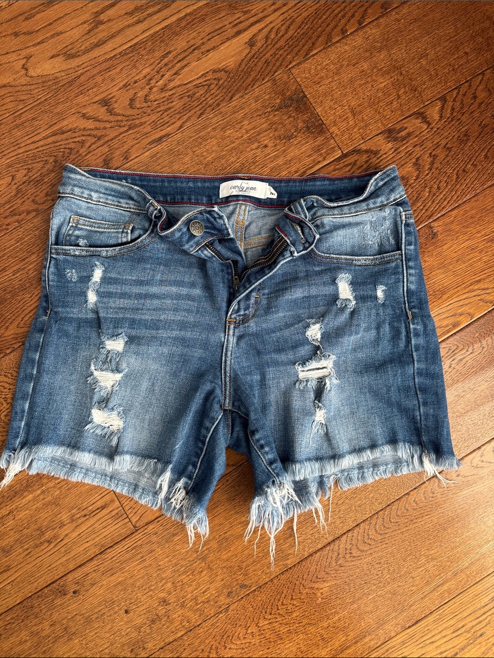 Carly Jean Los Angeles Distressed Blue Denim Cutoff Shorts